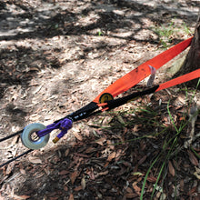 Load image into Gallery viewer, George4x4 Winch Accessory Kit Tree Trunk Protector with Ring and Soft Shackle Combo This kit includes 1pc*Tree Trunk Protector 14000kg, 75mm*3m/4m 1pc*Soft Shackle, Australian made 22000kg, 1pc*Aluminum Snatch Ring, Australian designed & tested 15000kg Can also be used with a Manual Pulling winch of 1600kg/2500kg/3200kg