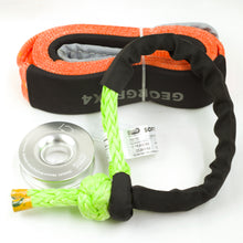 Load image into Gallery viewer, George4x4 Winch Accessory Kit Tree Trunk Protector with Ring and Soft Shackles Combo This kit includes 1pc*Tree Saver 14000kg*75mm*3m, 1pc*Soft Shackle Australian made from 13300kg to 22000kg, 1pc*Aluminum Snatch Ring, Australian designed & tested 11000kg (Silver/Red) Can be used with Manual Pulling winch of 1600kg/2500kg/3200kg.