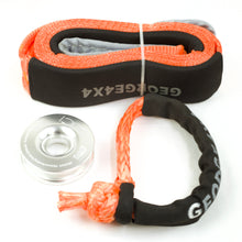 Load image into Gallery viewer, George4x4 Winch Accessory Kit Tree Trunk Protector with Ring and Soft Shackles Combo This kit includes 1pc*Tree Saver 14000kg*75mm*4m, 1pc*Soft Shackle Australian made from 13300kg to 22000kg, 1pc*Aluminum Snatch Ring, Australian designed & tested 11000kg (Silver/Red) Can be used with Manual Pulling winch of 1600kg/2500kg/3200kg.