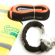 Load image into Gallery viewer, George4x4 Winch Accessory Kit includes 1pc*Tree Trunk Protector made of quality polyester, 3m 14000kg. 1pc*Soft Shackle, Australian-made UHMWPE rope 15000kg/18000kg/19800kg/22000kg. 1pc*Winch line Damper Tree trunk protector can be used as an equaliser, enforced eyelets at both ends Heavy-duty design Safer and Lighter