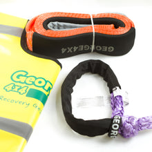 Load image into Gallery viewer, George4x4 Winch Accessory Kit includes 1pc*Tree Trunk Protector made of quality polyester, 3m 14000kg. 1pc*Soft Shackle, Australian-made UHMWPE rope 15000kg/18000kg/19800kg/22000kg. 1pc*Winch line Damper Tree trunk protector can be used as an equaliser, enforced eyelets at both ends Heavy-duty design Safer and Lighter