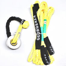 Load image into Gallery viewer, George4x4 Lightweight Recovery Kit includes 1pc*Extension Towing Rope, Australian-made Breaking: 9500kg/11000kg; 10m/20m. 1pc*Soft Shackle (Black Eye), Australian-made Breaking: 16000kg/18000kg/22000kg. 1pc*Aluminum Snatch Ring, Australian designed and NATA lab tested. A CURVED EDGE AND BIGGER GROOVE. Breaking 11000kg.