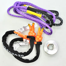 Load image into Gallery viewer, 4WD Recovery Kit: 11000kg Orange/Purple Bridle (equalizer) Rope + Soft shackle + Snatch Ring