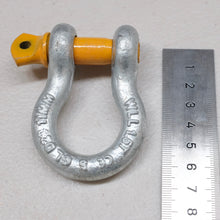 Load image into Gallery viewer, Rated Bow Shackle 1500kg 7/16" 11mm for Trailer Safety Chain Yellow Pin