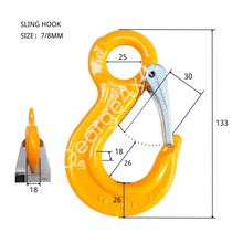 Load image into Gallery viewer, G80 Eye Sling Hook 7/8mm WLL 2.0ton, Grade 80 Chain Lifting Sling