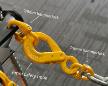 Load image into Gallery viewer, 866HSH30 8mm Hammerlock + 6mm Safety Hook +  8mm Hammerlock for Trailer Safety Chain/Caravan Towing George Lifting