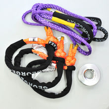 Load image into Gallery viewer, 4WD Recovery Kit: 11000kg Orange/Purple Bridle (equalizer) Rope + Soft shackle + Snatch Ring