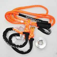 Load image into Gallery viewer, 4WD Recovery Kit: 11000kg Orange/Purple Bridle (equalizer) Rope + Soft shackle + Snatch Ring