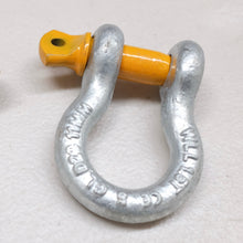 Load image into Gallery viewer, Rated Bow Shackle 1500kg 7/16" 11mm for Trailer Safety Chain Yellow Pin