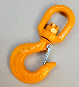 G80 Swivel Hook with Latch 10mm WLL 3.15ton, Grade 80 Chain Lifting Sling Components