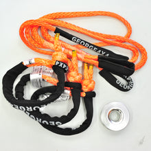 Load image into Gallery viewer, 4WD Recovery Kit: 11000kg Orange/Purple Bridle (equalizer) Rope + Soft shackle + Snatch Ring