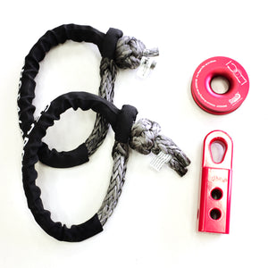 Light Weight Combo(4pcs): 2pcs*19800kg Soft Shackles + Snatch Ring + Soft Shackle Hitch SK+