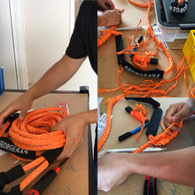 Load image into Gallery viewer, 9500kg Winch Extension Rope (yellow or Purple) +1X Soft Shackle 16ton +1X Snatch Ring 11ton 4x4 Winch combo