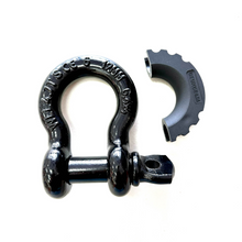 Load image into Gallery viewer, George4x4 Black shackle Shackle is an essential item for vehicle recovery while on or off road, commonly used together with recovery snatch straps, tree trunk protectors, winch extension straps and snatch blocks. Breaking load testing: over 6 times of working load limit Made with drop-forged and Heat-treated high-tensile steel Marked with tracking code & Manufacturer code Compliant with AS/NZS2741.2002 Fitted with top-quality alloy steel pin