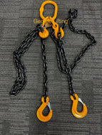 Grade 80 Chain Sling WLL 3.5Ton 8mm 2Leg Custom Length Clevis Sling Hook (Assembly and Tagged in Australia)