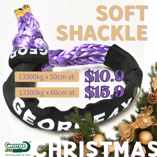 [Xmas Sale] Australian made Soft Shackle 10mm*13300kg Purple 4WD Recovery