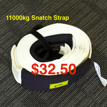 Load image into Gallery viewer, 43100113-Snatch Strap 11300KG-9M, 20% stretching White Flat Webbing
