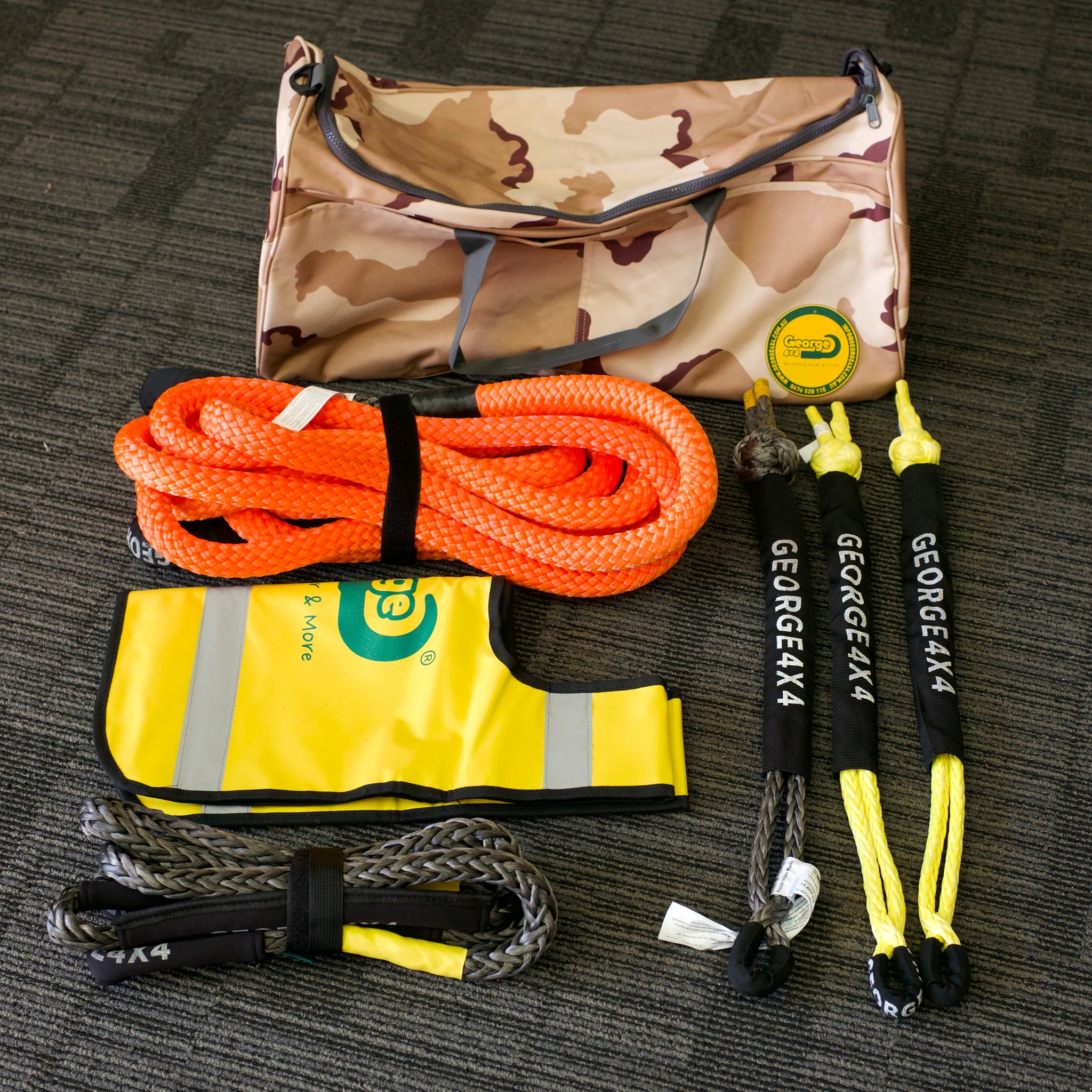 Bridal Rope Rescue 13K Standard Snatch Recovery kit: Kinetic Rope 13300kg + Bridle Rope ...