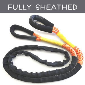 George4x4 Bridle Rope is constructed of a unique ultra-high molecular weight polyethylene material(UHMWPE), It is extremely high-strength and low-stretch. This Bridle rope has been fully sheathed into one piece, can be used as a tree trunk protector and extension for kinetic rope or snatch strap. UV resistant, waterproof and more durable Very light, can float in water Both ends have protective sleeves and are fully sheathed Australian-made, Australian tested 11mm, Minimum Breaking force rated 11000kg