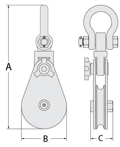 Snatch Block With Shackle Head, Heavy Duty Designed, 5:1 Safety factor
