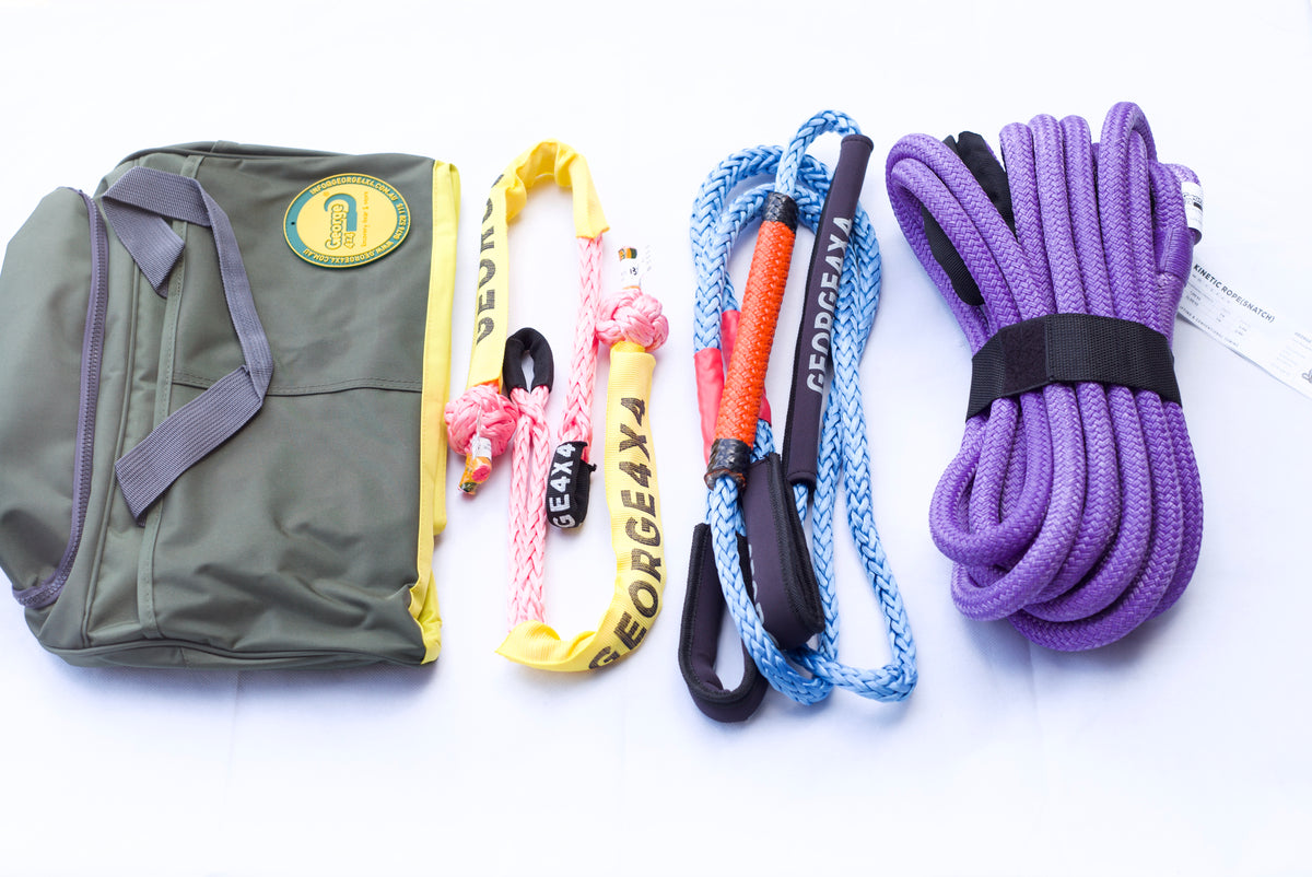 Recovery Kit 5PCS: Kinetic Rope 7000kg+ 2pcs Soft Shackles + Bridle ...