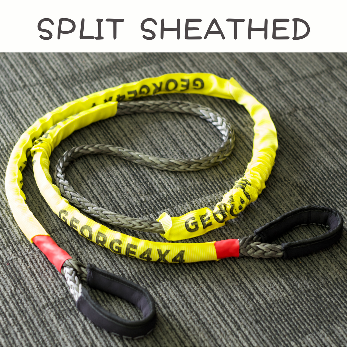 Australian made Split Sheath Bridle Rope 12mm*13200kg*3m, 4WD Recovery ...