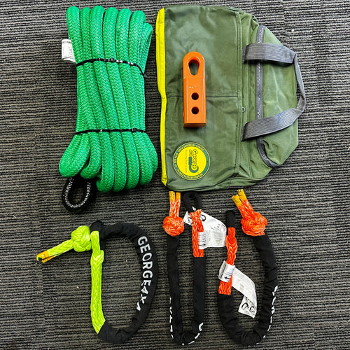 K11SS15SHSS20-Recovery 6PCS kit: Kinetic Rope 11000kg + 2*Soft Shackles 15000kg + Soft Shackle 19800kg + Soft Shackle Hitch (SK+) + Bag