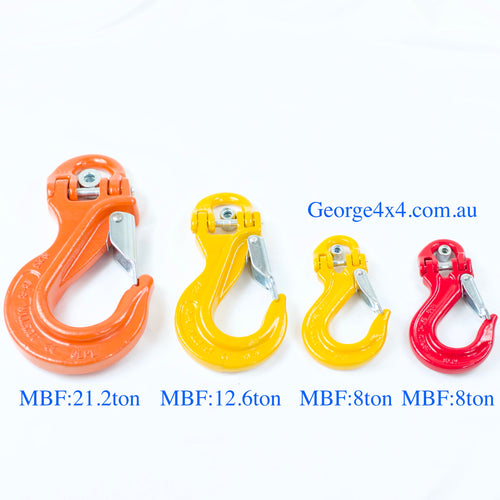 G80 Sling Winch Hook with Half Hammerlock 7/8mm*2000kg, 10mm*3150kg 13mm 5300kg, 4WD recovery 4x4 Towing and Lifting