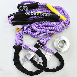 George4x4 4WD Lightweight Recovery Kit This kit includes  1pc*Extension Towing Rope (Orange/Purple), Australian made  11mm*10m  Breaking Strength: 11000kg  2pcs*Soft Shackles (Orange/Purple diamond), Australian made  65cm  Breaking Strength: 15000kg    1pc*Aluminum Pulley Snatch Ring, Australian designed and NATA accredited lab tested  Inner-Outer diam: 30mm-100mm  Running rope: 8mm-14mm  Breaking Strength: 11000kg