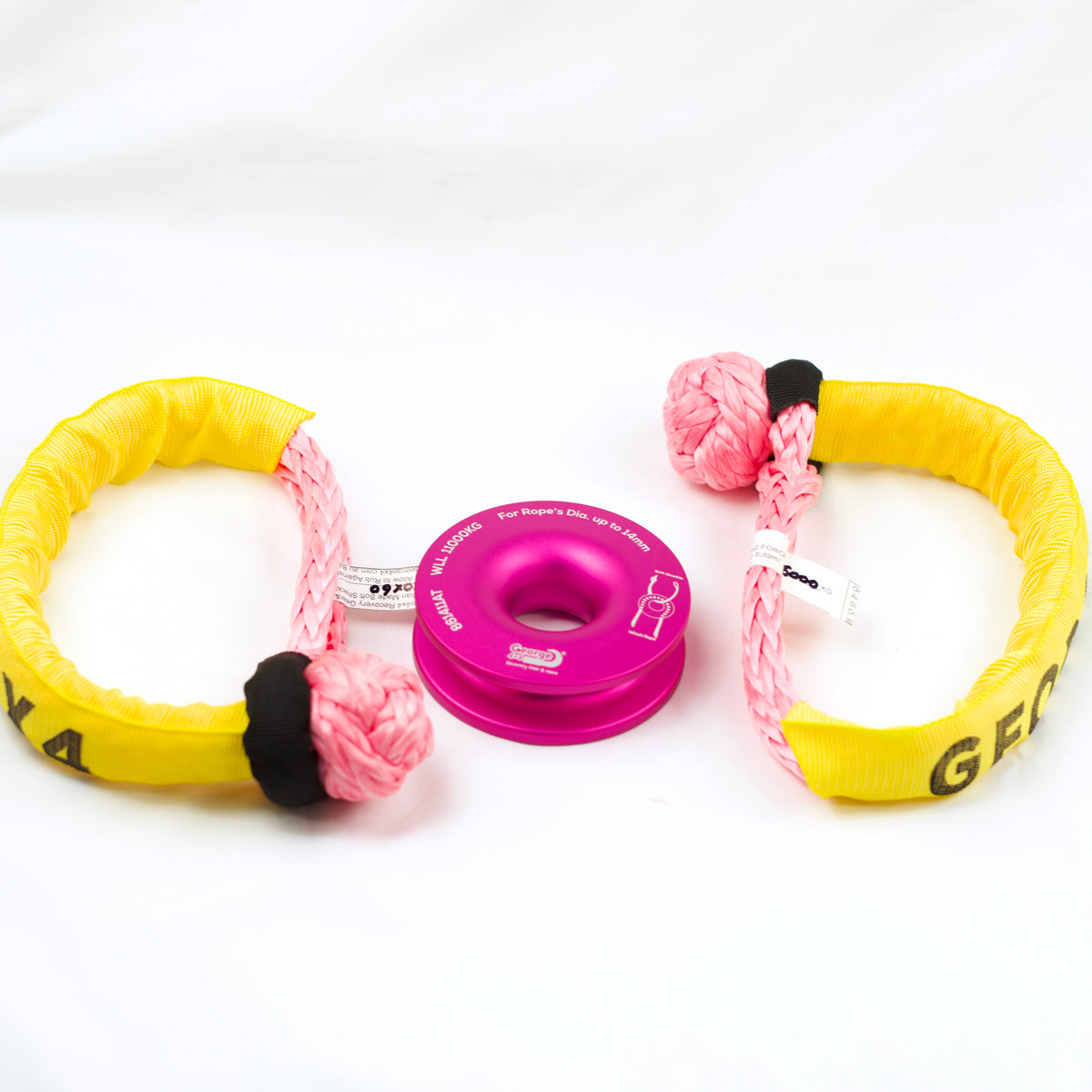 Winching Combo SSR16PK11P: 16000kg Pink 2pcs*Soft Shackles + 11000kg P ...