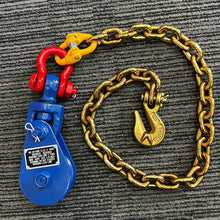 Load image into Gallery viewer, 2T Tow Truck Winch Snatch Block with Chain &amp; Shortener Hook Extension– 75mm Sheave