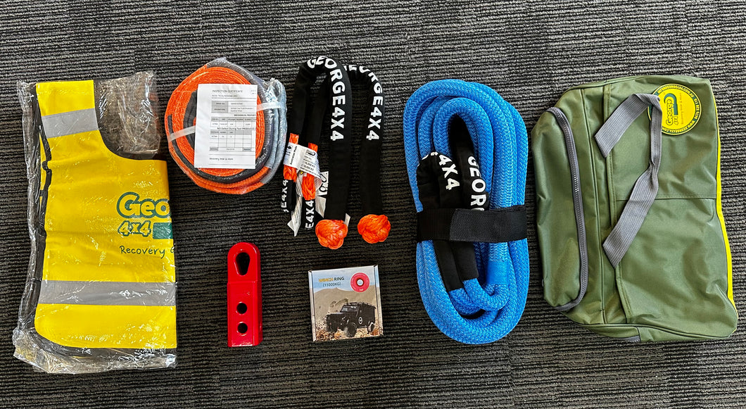 Beach and bush recovery kit, George4x4 8k with recovery receiver and winch ring