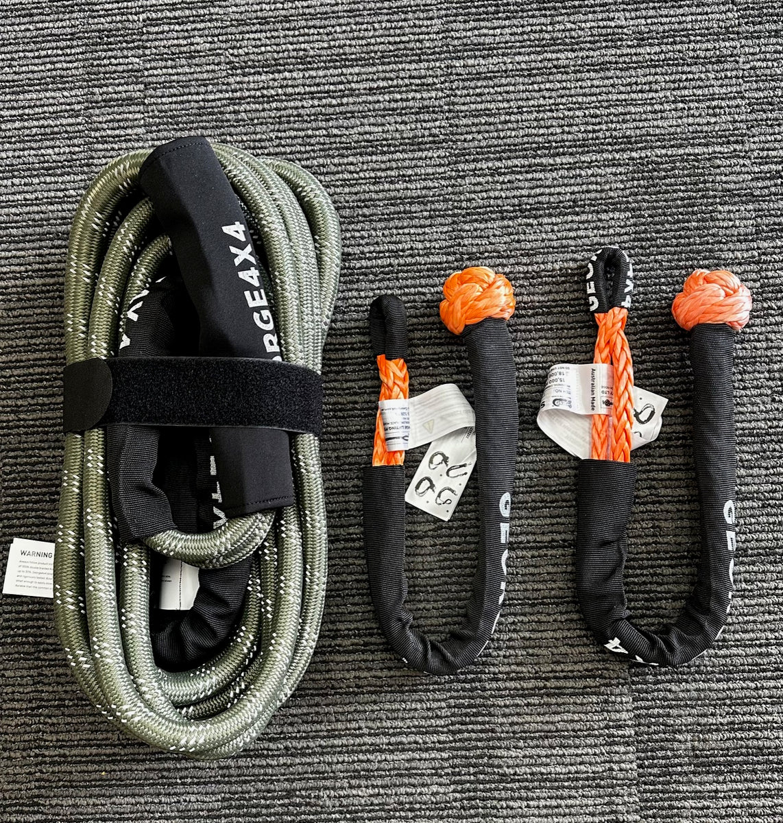 4WD Recovery 5pc kit: Kinetic Rope+SK Hitch+2*Soft Shackles+Bag ...