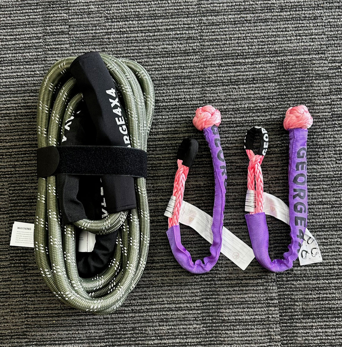 4WD Recovery 5pc kit: Kinetic Rope+SK Hitch+2*Soft Shackles+Bag ...
