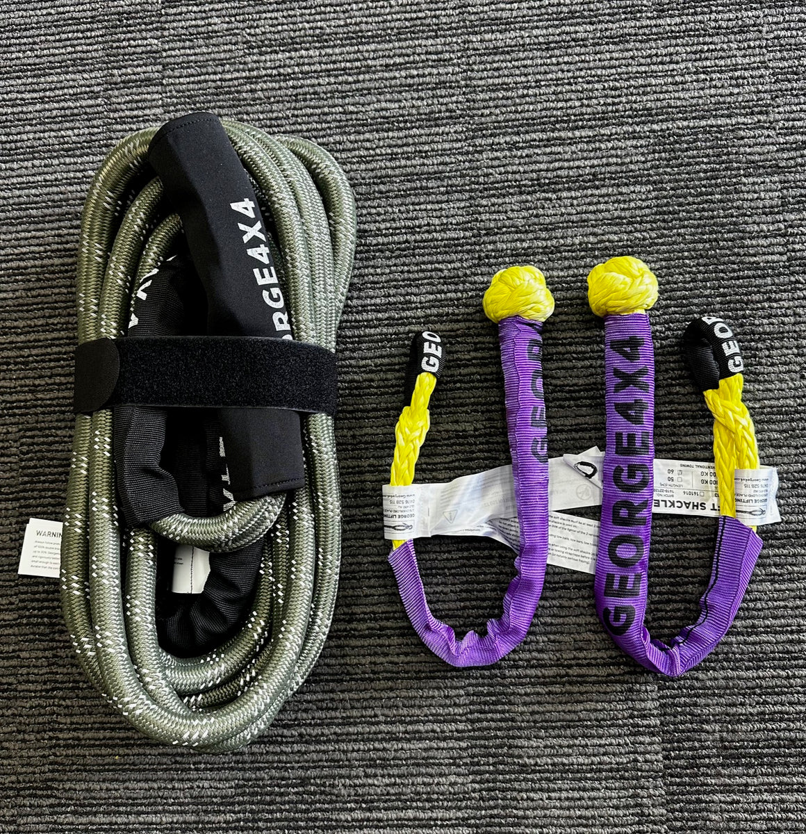 4WD Recovery 5pc kit: Kinetic Rope+SK Hitch+2*Soft Shackles+Bag ...