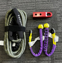Load image into Gallery viewer, 10-Tonne Kinetic Recovery Kit 5pcs | Rope + 2 Yellow Soft Shackles+ Hitch | 4WD Snatch Recovery