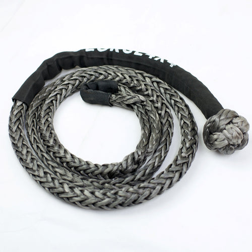 The Soft Extension Sling (SES) is made of (UHMWPE), also known as Dyneema/Spectra or HMPE.  The Soft Extension Sling (SES) can extend a Button Knot Winch Rope (BKWR) by placing the constricting loop over the button knot on the BKWR. The SES can also function as a giant soft shackle, allowing you to loop it around a vehicle tire or structure to recover vehicles. UV resistant, waterproof and more durable Very light, can float in water Australian-made tested. 12mm, Breaking force 11000kg 