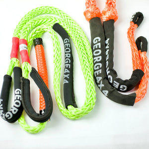 George4x4 Bridle Rope Soft Shackle Kit includes 1pc*Bridle Rope Australian made 12mm*3m/4m/5m Breaking Strength: 13200kg 2pcs*Soft Shackles, Australian made 65cm*15000kg (Orange) 60cm*16000kg(Yellow) 12mm*19800kg (Grey/Silver) Australian Designed Tested by NATA-accredited lab Lighter and safer