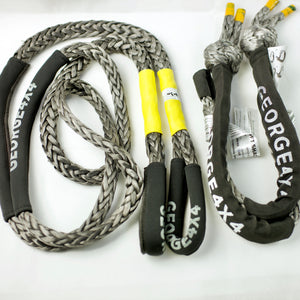 George4x4 Bridle Rope Soft Shackle Kit includes 1pc*Bridle Rope Australian made 12mm*3m/4m/5m Breaking Strength: 13200kg 2pcs*Soft Shackles, Australian made 65cm*15000kg (Orange) 60cm*16000kg(Yellow) 12mm*19800kg (Grey/Silver) Australian Designed Tested by NATA-accredited lab Lighter and safer