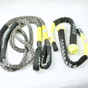 George4x4 Bridle Rope Soft Shackle Kit includes 1pc*Bridle Rope Australian made 12mm*3m/4m/5m Breaking Strength: 13200kg 2pcs*Soft Shackles, Australian made 65cm*15000kg (Orange) 60cm*16000kg(Yellow) 12mm*19800kg (Grey/Silver) Australian Designed Tested by NATA-accredited lab Lighter and safer