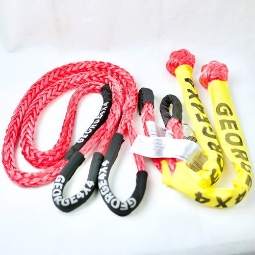 George4x4 Bridle Rope Soft Shackle Kit includes 1pc*Bridle Rope(Red), Australian made 16mm*5m Breaking Strength: 24000kg 1pc/2pcs*Soft Shackle, Australian made 70cm*24500kg (Pink) Soft shackle and Bridle rope Hand Made in Australia Australian Designed Tested by NATA-accredited lab Lighter and safer 