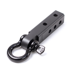 This kit includes:   1pc*Hitch Receiver 5000kg (long hitch 230mm)  1pc*Rated Shackle 4.7ton   FEATURES:  Hitch WLL 5000kg, Breaking force 20000kg Size: 50mm*50mm*230mm Matte Black Power Coating Multiple holes are designed to attach horizontally and vertically The holes are suitable for standard hitch pin (5/8”) 16mm  Covert your standard Hayman Reece Tow bar and most standard 2”X2” hitch ball mount receiver D shackle made of high tensile steel, heat-treated, rated 4.7T, Min. breaking 28.2T Shackle in black