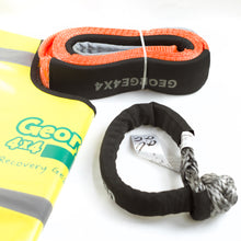 Load image into Gallery viewer, George4x4 Winch Accessory Kit includes 1pc*Tree Trunk Protector made of quality polyester, 3m 14000kg. 1pc*Soft Shackle, Australian-made UHMWPE rope 15000kg/18000kg/19800kg/22000kg. 1pc*Winch line Damper Tree trunk protector can be used as an equaliser, enforced eyelets at both ends Heavy-duty design Safer and Lighter
