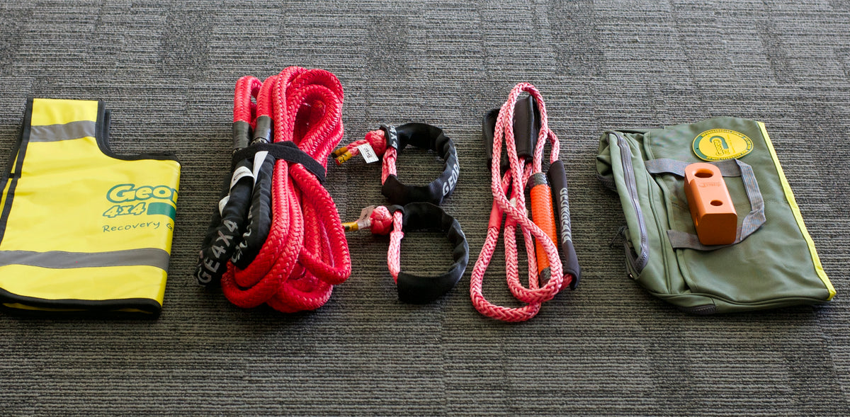 4WD Recovery kit Jimny (7pcs): Kinetic Rope 5000kg + 2*Soft Shackles ...