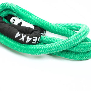 Nylon Kinetic Recovery Snatch Rope Can be used as a tree saver connecting to a winch (to offset the impact of the winch and prevent slipping). Description: Kinetic Rope 11000kg, Suit for Vehicle's GVM From 2700kg to 4000kg  Abrasion-Resistant coated eyelets offer longer life Water, UV and abrasive resistant Reduces potential of damage for both vehicles FEATURES: 30% stretching, increasing kinetic energy 11000kgs*3m with reinforced eye Thickness 20mm