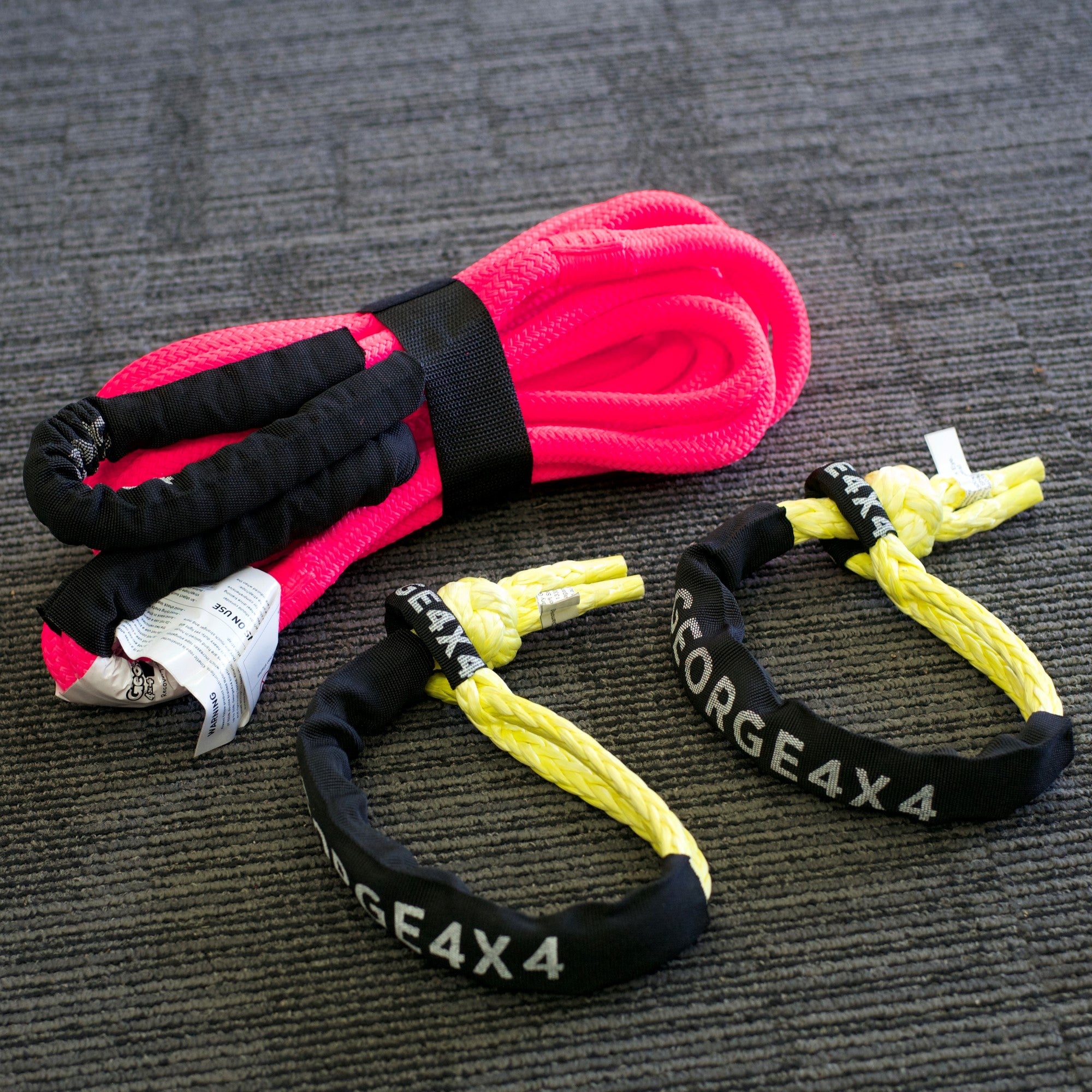 Light Weight 4WD Recovery kit 4PCS: Kinetic Rope + 2*Soft Shackles + B ...