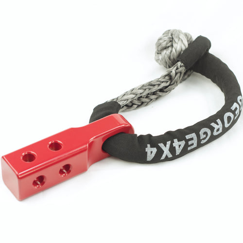 Hitch & Soft Shackle Combo: EZFit Recovery Hitch RED Long NECK+Soft Shackle 22ton ( 22000kg)
