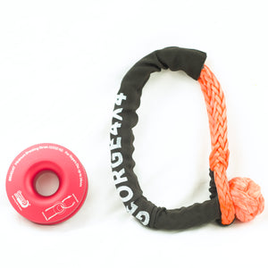 Ring & Soft Shackle Combo : 18000kg Soft Shackle + 11000kg Snatch Winch Pulley Ring RED