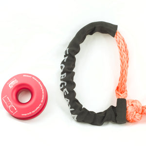Ring & Soft Shackle Combo : 15000kg Soft Shackle + 11000kg Snatch Winch Pulley Ring RED