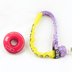 Ring & Soft Shackle Combo : 15000kg Soft Shackle + 11000kg Snatch Winch Pulley Ring RED